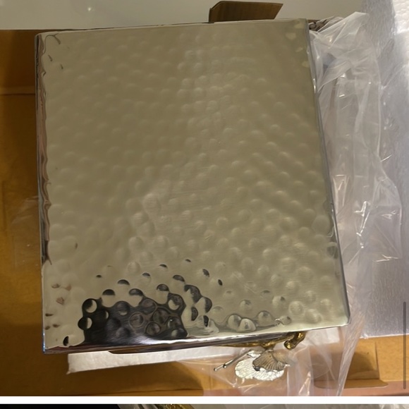 Delightful Butterfly Ginkgo Tissue Box Cover metal textures in solid bro… - Picture 10 of 12